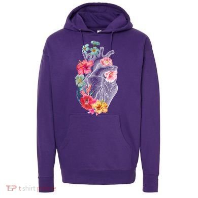 Flower Heart Floral Hoodie