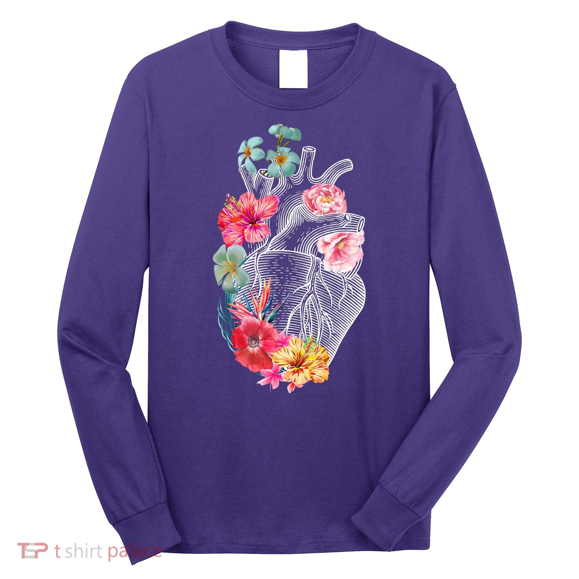 Flower Heart Floral Long Sleeve Shirt