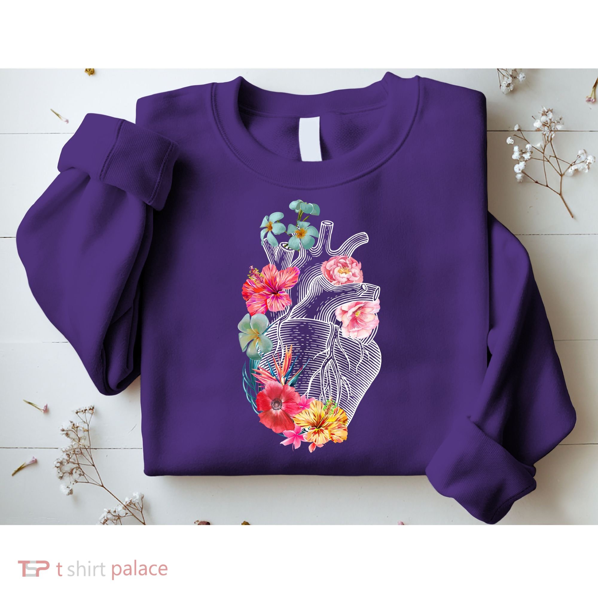 Flower Heart Floral Sweatshirt