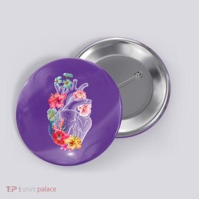 Flower Heart Floral Button