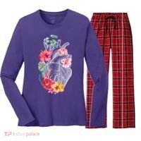 Flower Heart Floral Women's Long Sleeve Flannel Pajama Set  thumb 0