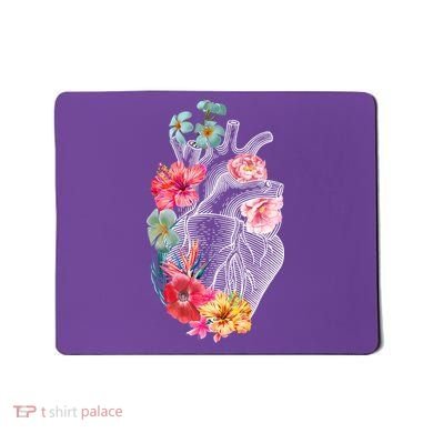 Flower Heart Floral Mousepad