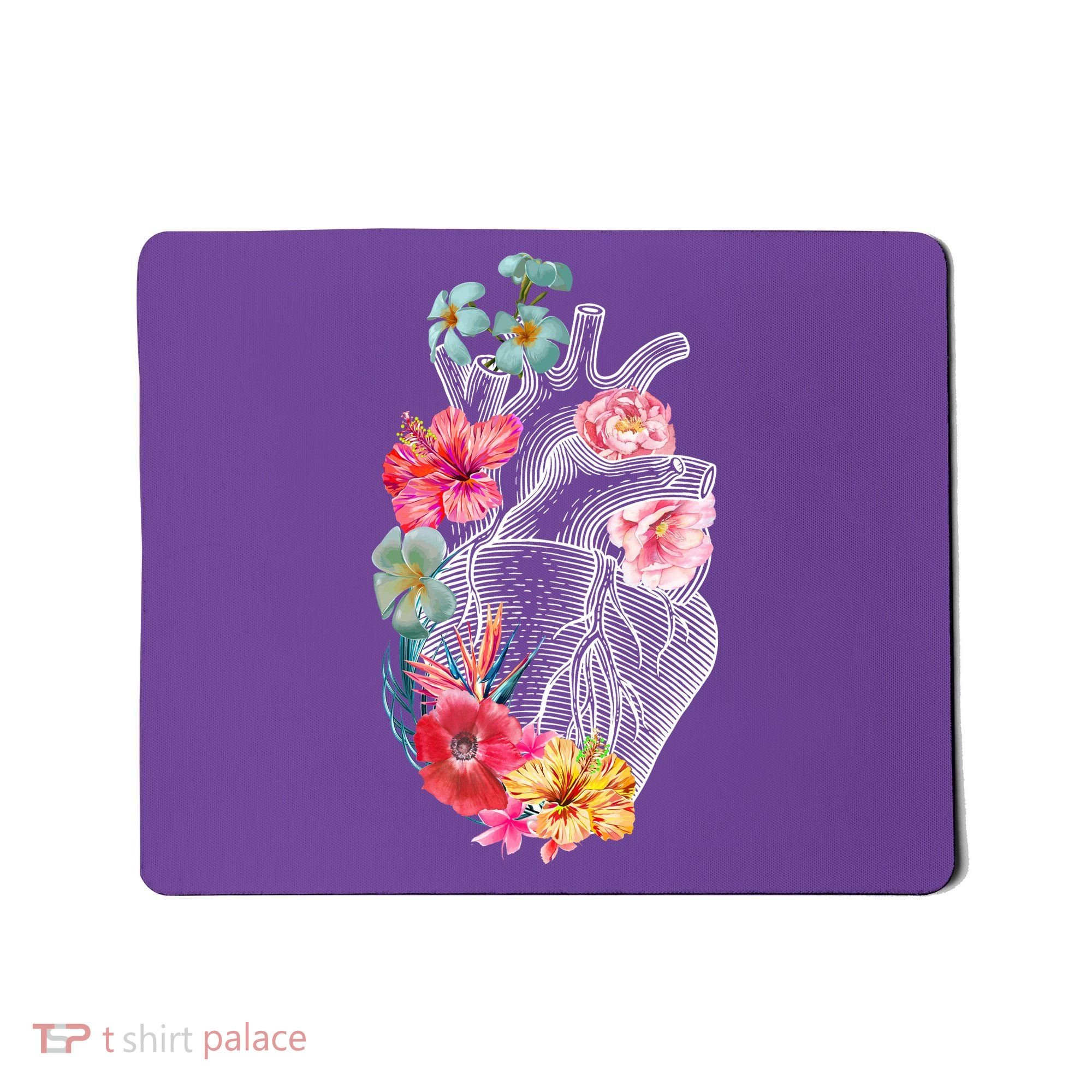 Flower Heart Floral Mousepad