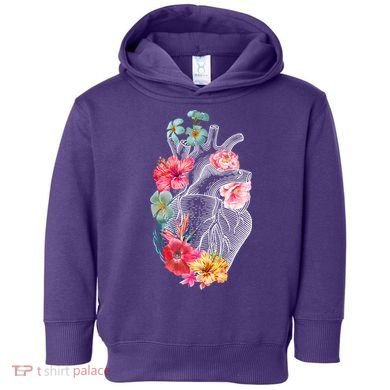 Flower Heart Floral Toddler Hoodie