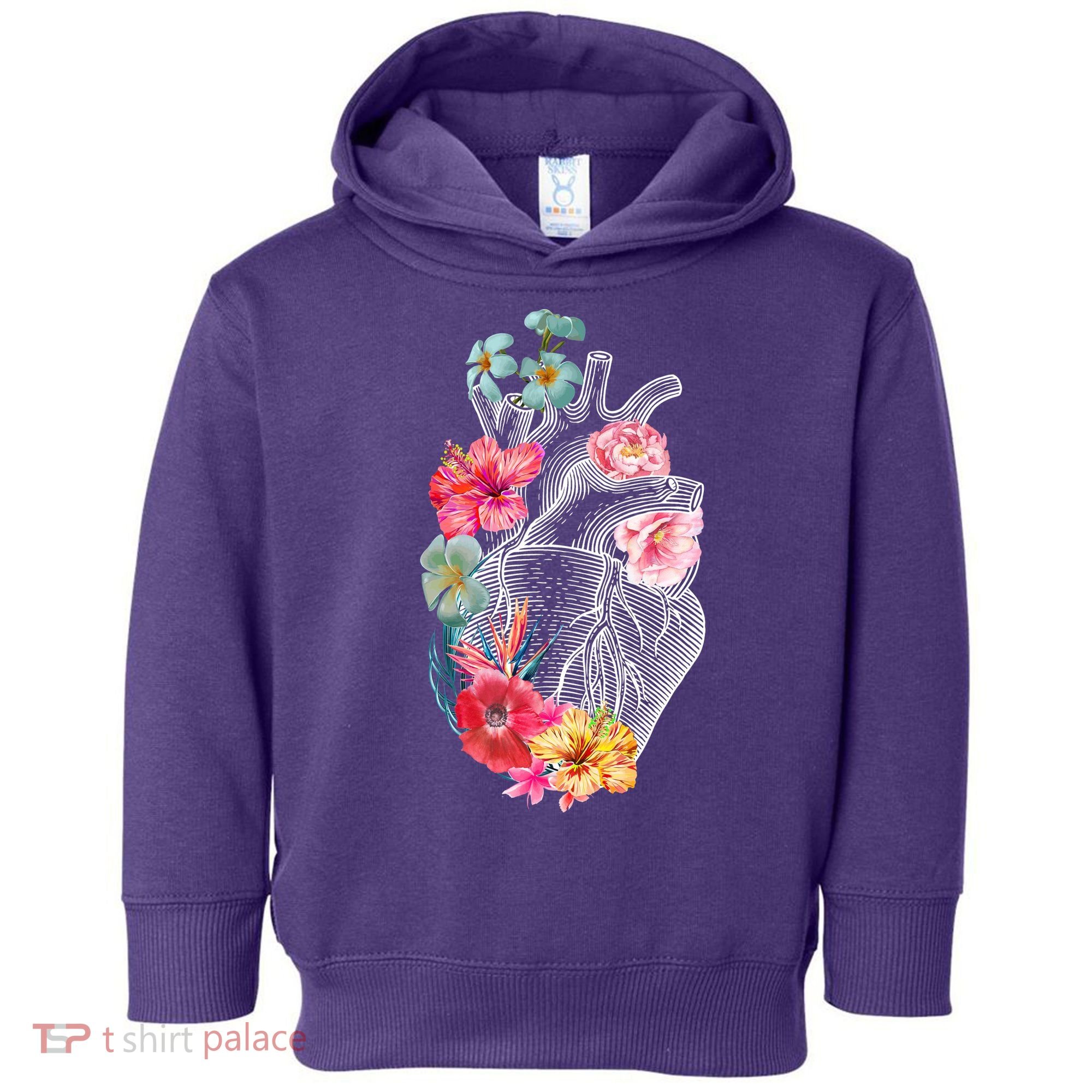 Flower Heart Floral Toddler Hoodie