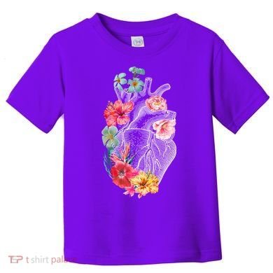 Flower Heart Floral Toddler T-Shirt