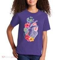 Flower Heart Floral Kids T-Shirt thumb 2