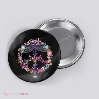 Flower Peace Bugs Button