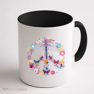 Flower Peace Bugs Coffee Mug back