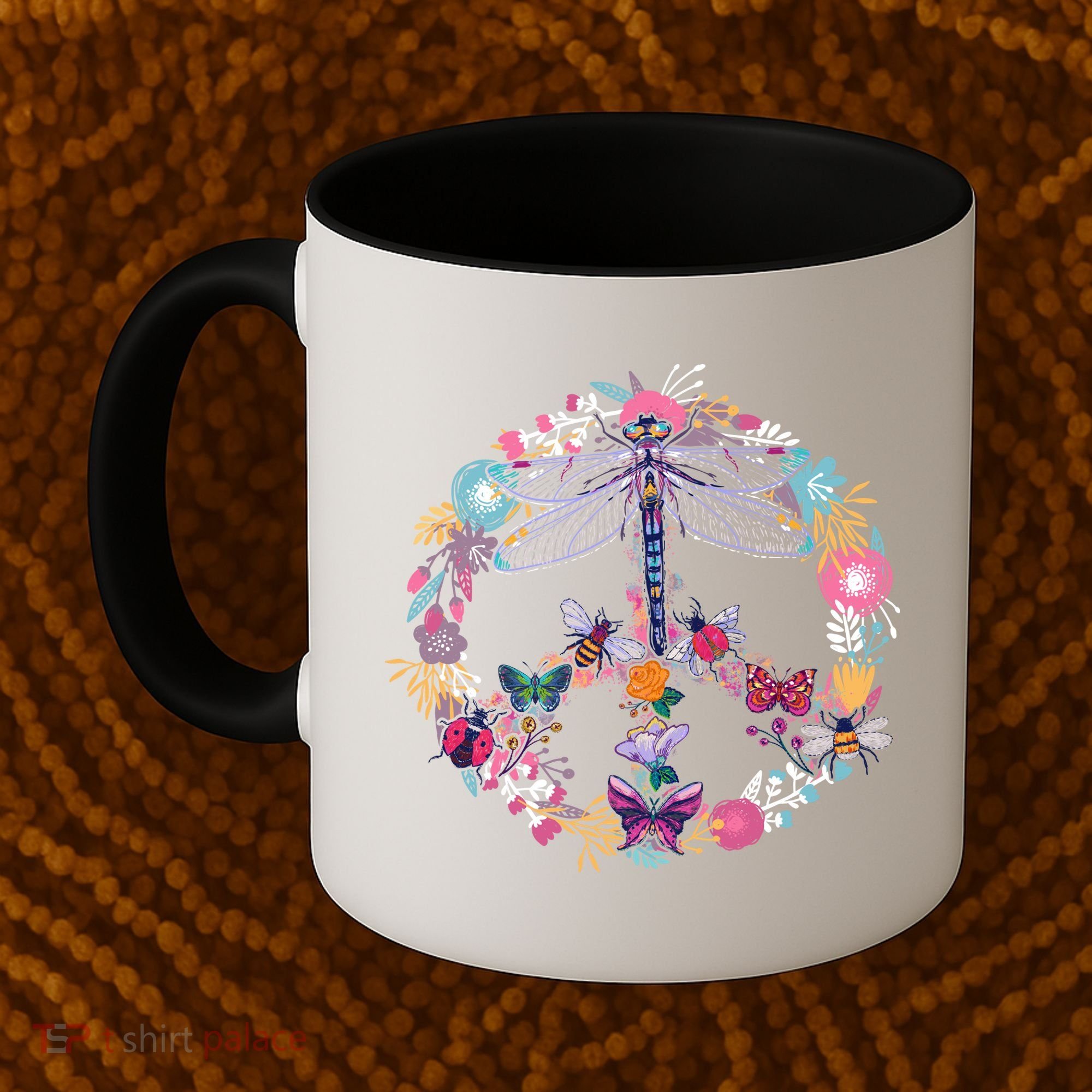 Flower Peace Bugs Coffee Mug