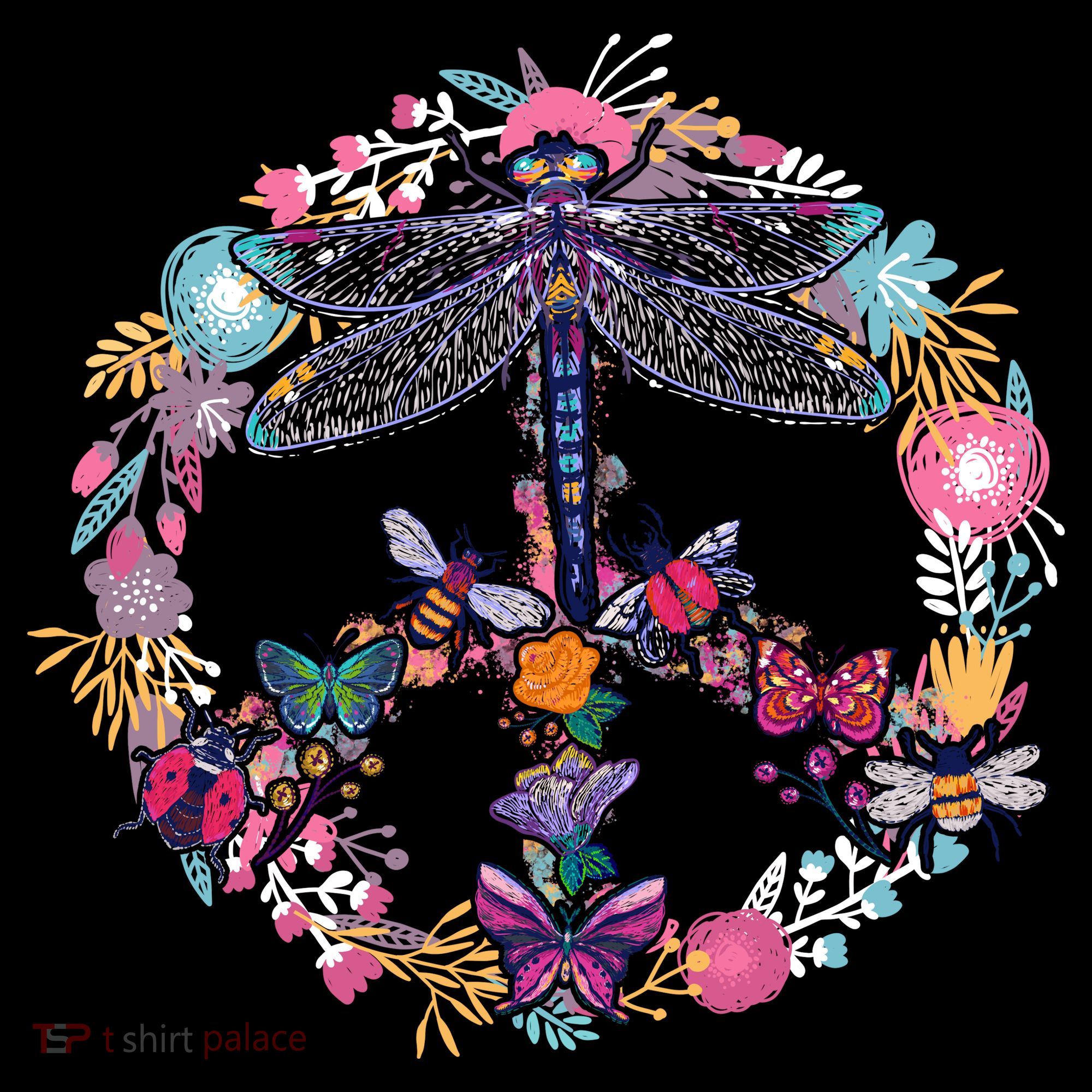 Flower Peace Bugs Polo