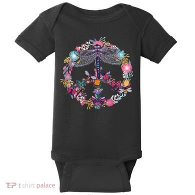 Flower Peace Bugs Baby Bodysuit