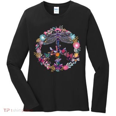 Flower Peace Bugs Women's Long Sleeve Shirt