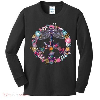 Flower Peace Bugs Kids Long Sleeve Shirt
