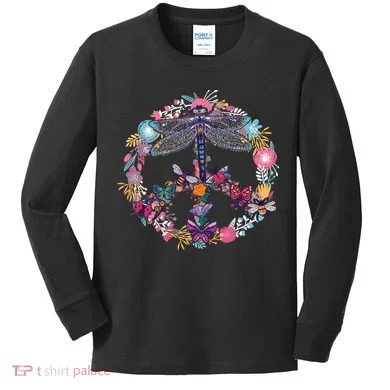 Flower Peace Bugs Kids Long Sleeve Shirt