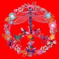 Flower Peace Bugs Santa Hat thumb 1
