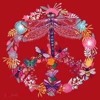 Flower Peace Bugs Christmas Stocking thumb 1