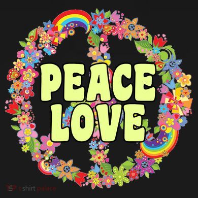 Flower Peace Love Sign Sustainable Bucket Hat