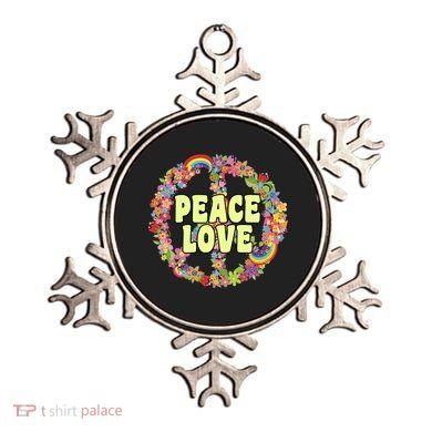Flower Peace Love Sign Ornament