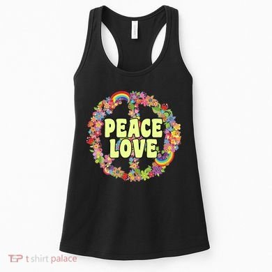 Flower Peace Love Sign Women's Tank Top
