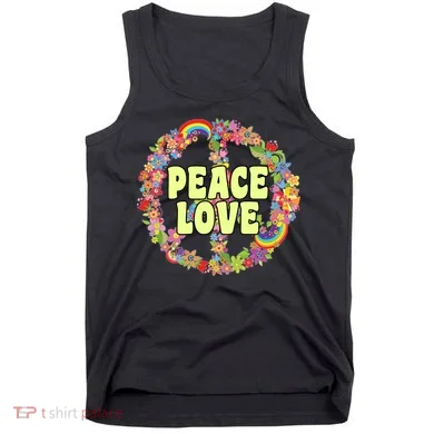 Flower Peace Love Sign Tank Top