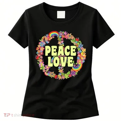 Flower Peace Love Sign Women's T-Shirt
