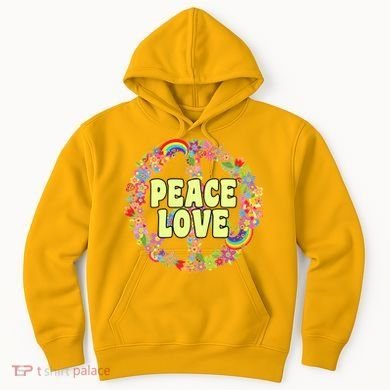 Flower Peace Love Sign Hoodie