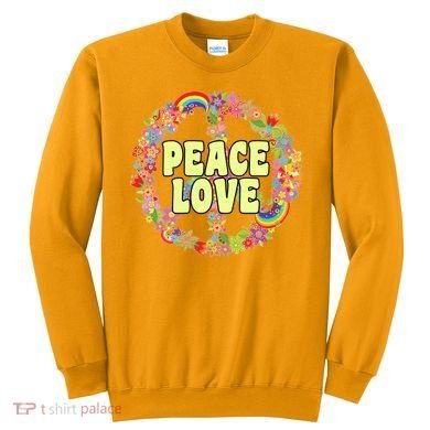Flower Peace Love Sign Sweatshirt
