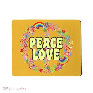 Flower Peace Love Sign Mousepad