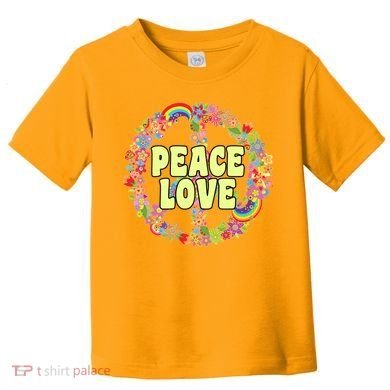 Flower Peace Love Sign Toddler T-Shirt