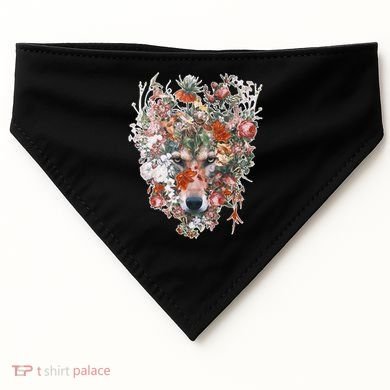 Flower Wolf Wilderness Floral USA-Made Doggie Bandana