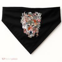 Flower Wolf Wilderness Floral USA-Made Doggie Bandana thumb 0