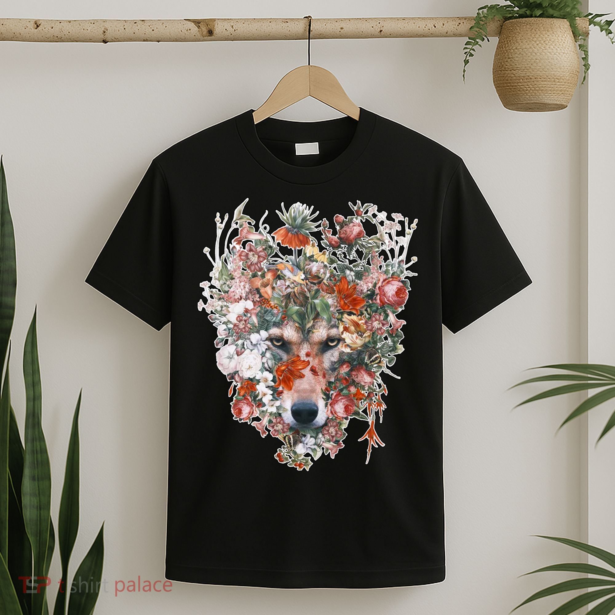 Flower Wolf Wilderness Floral T-Shirt