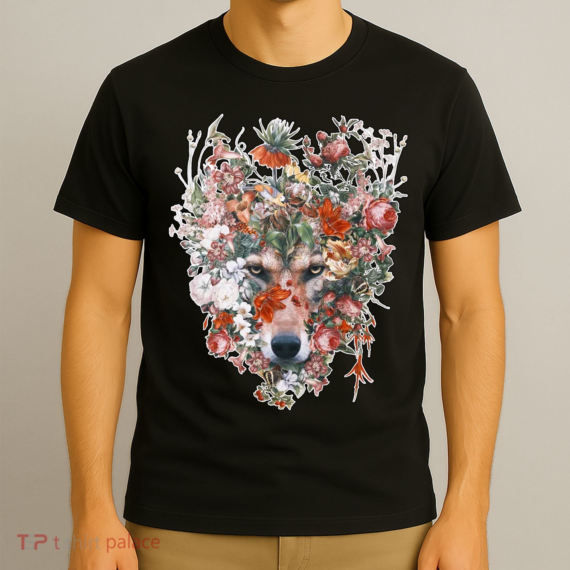 Flower Wolf Wilderness Floral T-Shirt