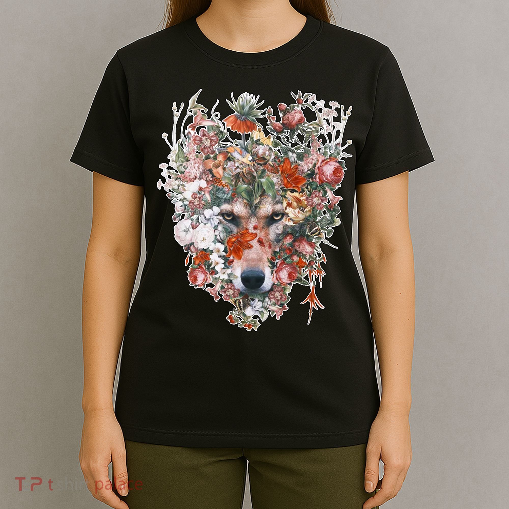 Flower Wolf Wilderness Floral T-Shirt