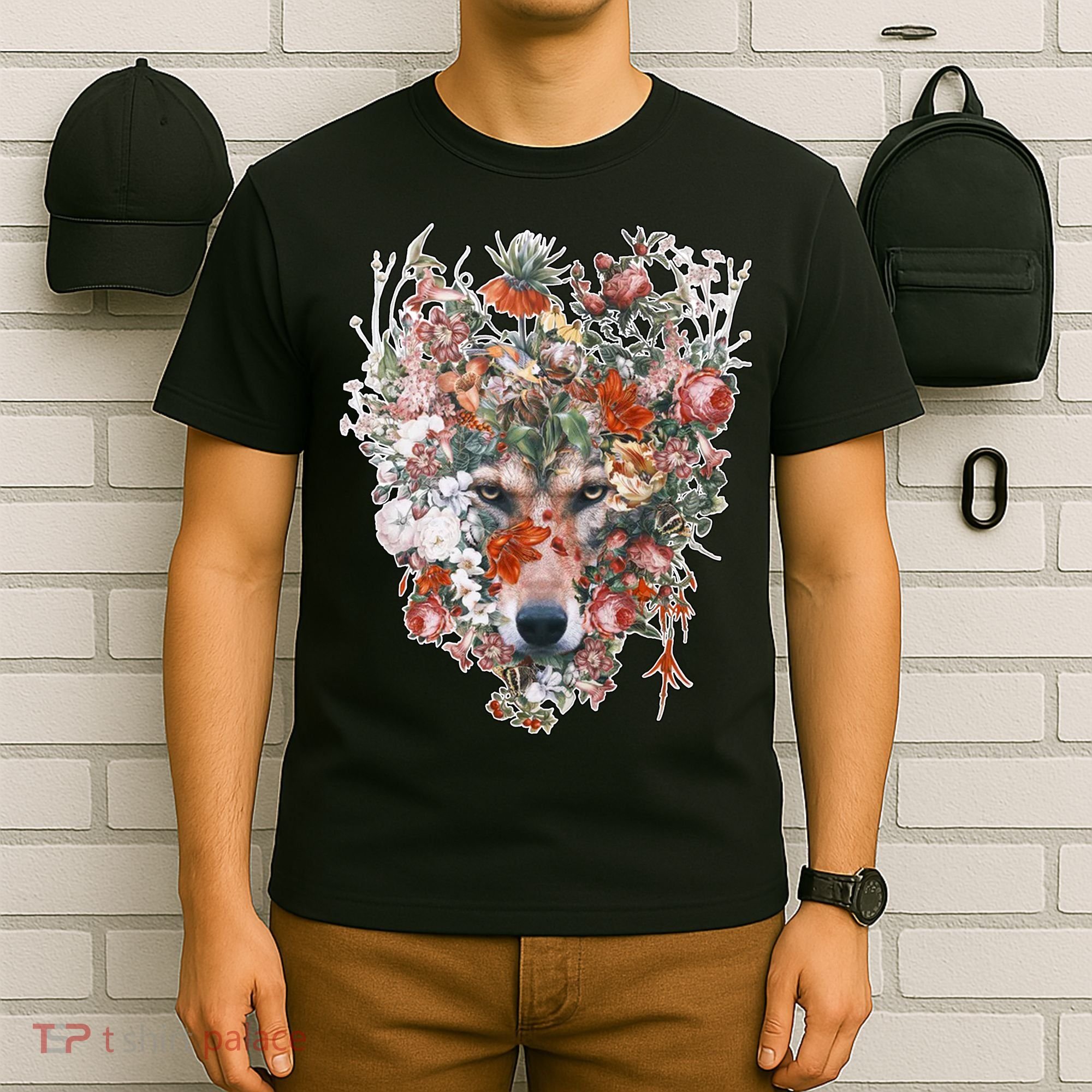 Flower Wolf Wilderness Floral T-Shirt