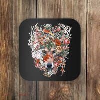 Flower Wolf Wilderness Floral Coaster thumb 0