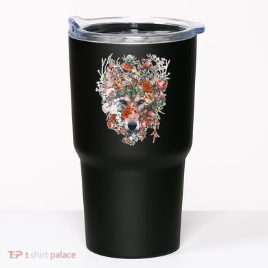 Flower Wolf Wilderness Floral Tumbler