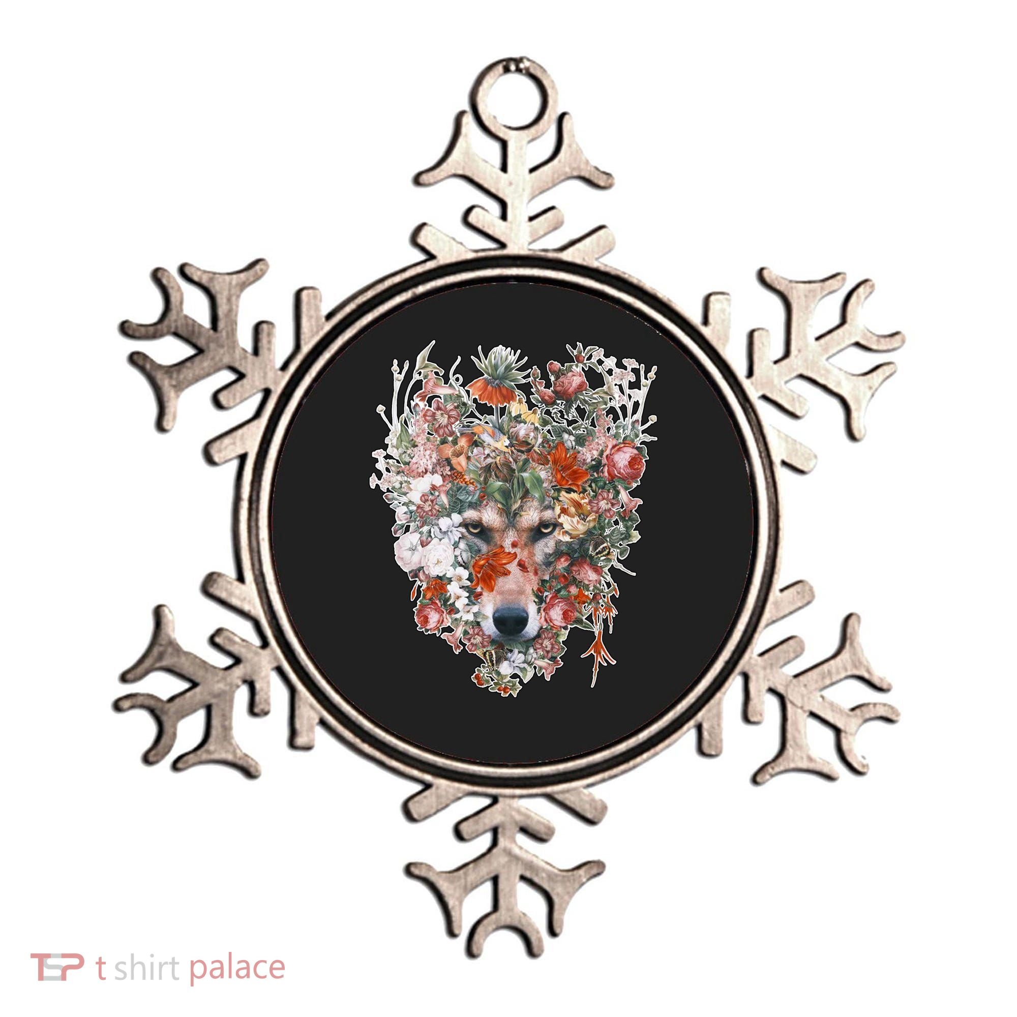 Flower Wolf Wilderness Floral Ornament