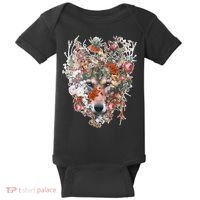 Flower Wolf Wilderness Floral Baby Bodysuit thumb 0