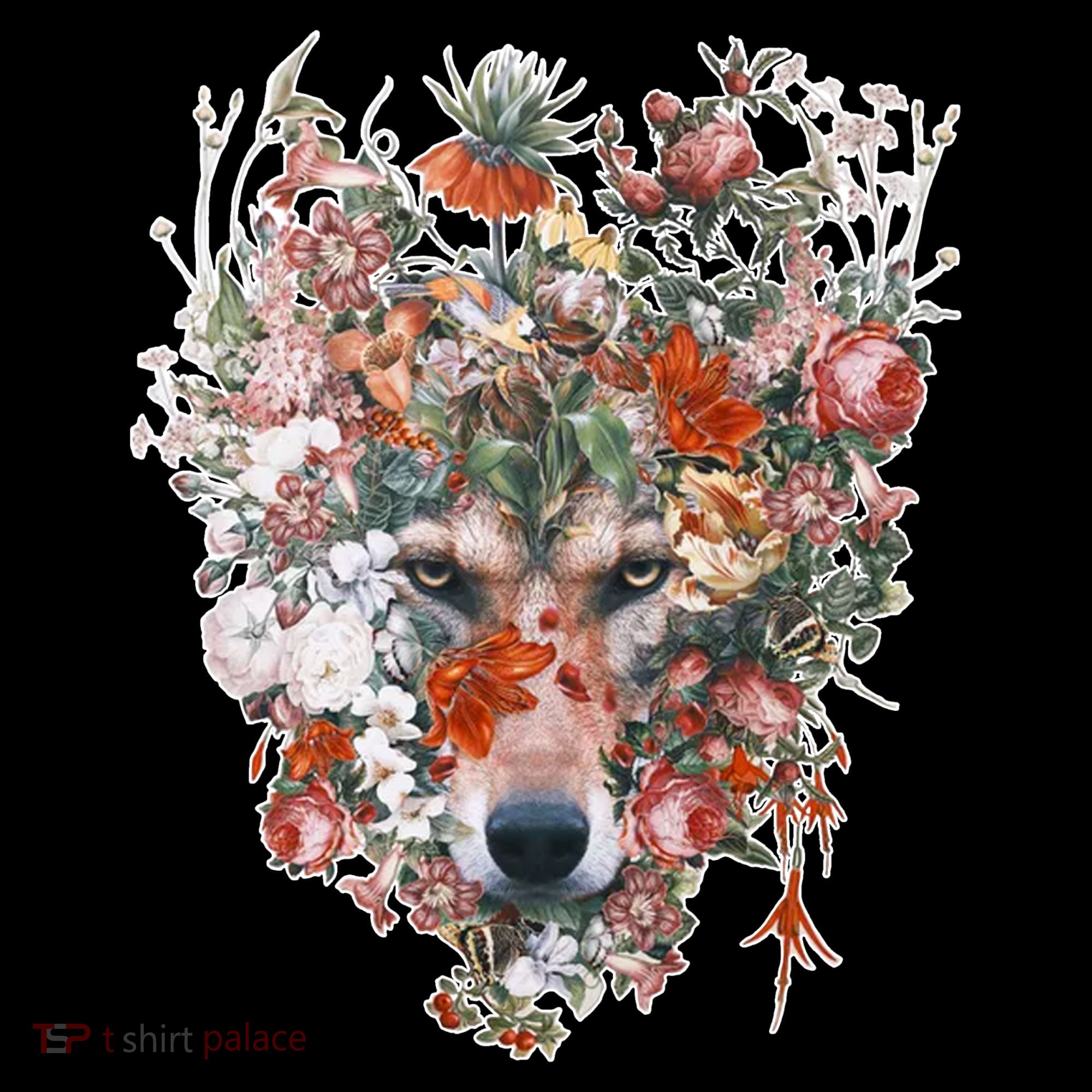 Flower Wolf Wilderness Floral Tank Top