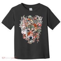 Flower Wolf Wilderness Floral Toddler T-Shirt thumb 0