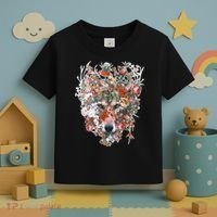 Flower Wolf Wilderness Floral Toddler T-Shirt thumb 3