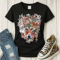 Flower Wolf Wilderness Floral Women's T-Shirt thumb 3