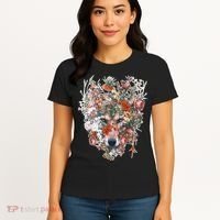 Flower Wolf Wilderness Floral Women's T-Shirt thumb 4