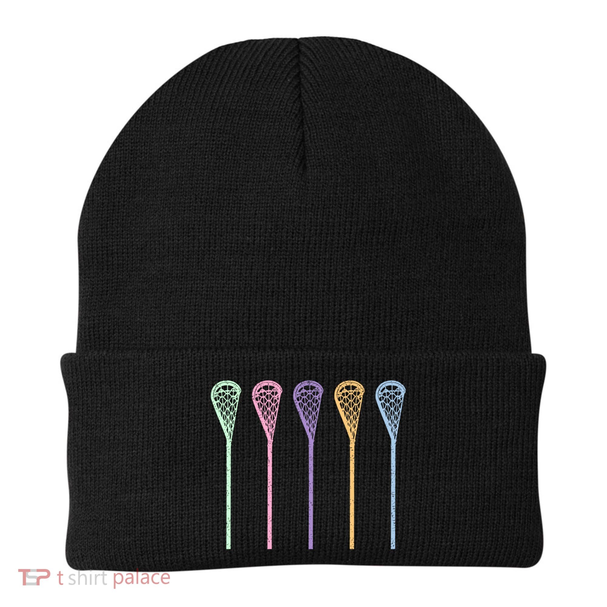 Funny Lacrosse Player Girl Gift Lax Sticks Cute Gift Beanie