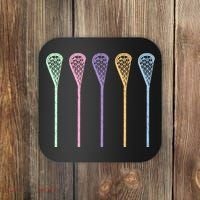 Funny Lacrosse Player Girl Gift Lax Sticks Cute Gift Coaster thumb 0