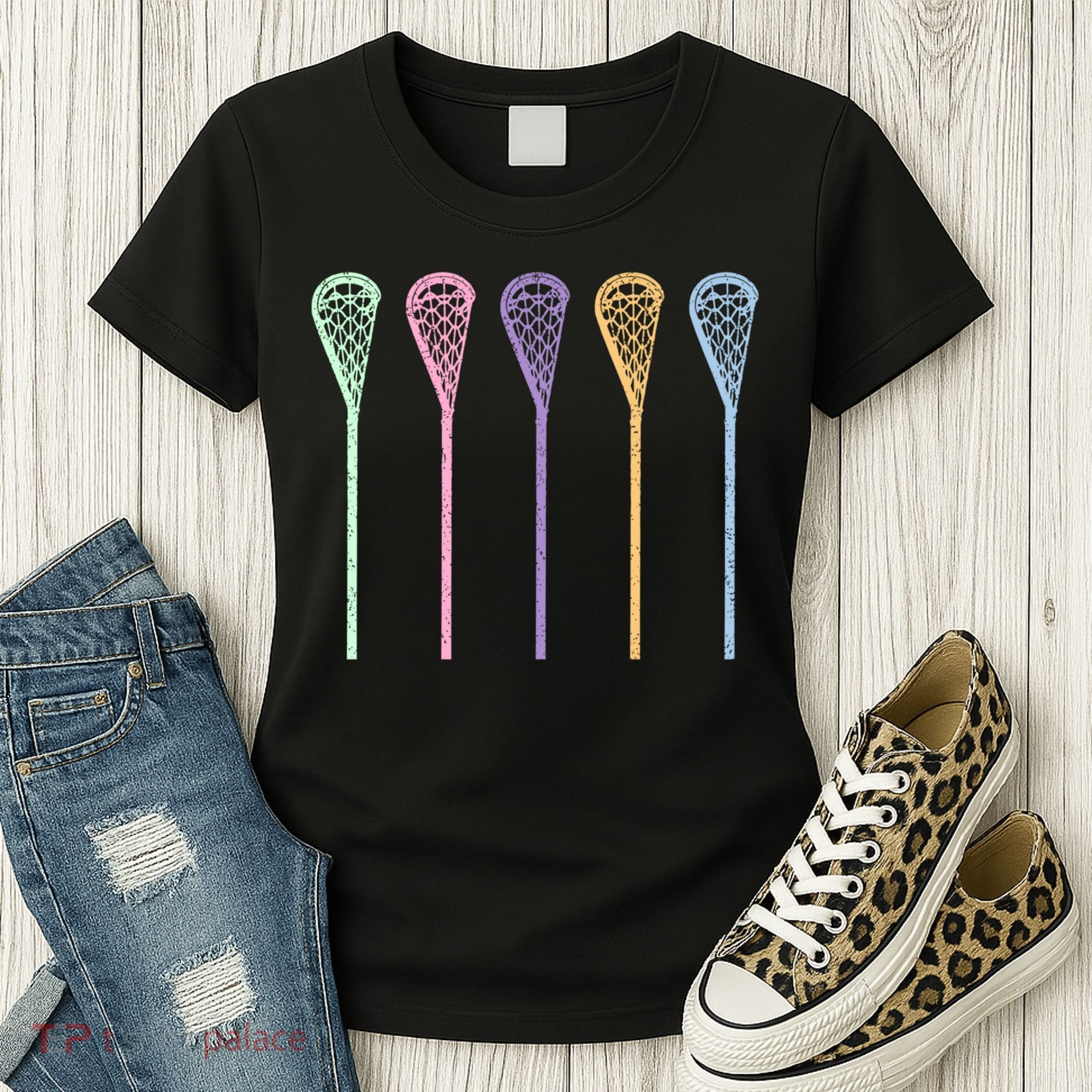 Funny Lacrosse Player Girl Gift Lax Sticks Cute Gift Women's T-Shirt