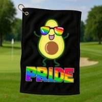 Funny LGBT Pride Avocado Golf Towel thumb 1