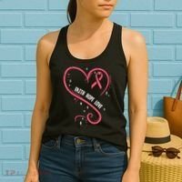 Faith Love Pink Fighting Hope Funny Breast Cancer Awareness Women's Tank Top thumb 2